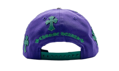 Embroidered Leather Cross Patch Baseball Hat "Purple / Green" CHRM0753