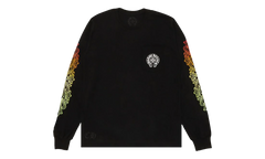 Floral Sleeve Gradient Long-sleeve T-shirt "Black" CHRM0821