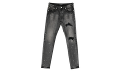 P001 Plaid Patch Jeans "Washed Black" P001 SYDB425