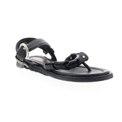 Tarron A84001-101 Womens Black Leather Strap Sandals Shoes