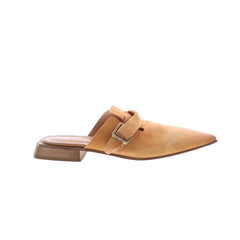 Ayden Womens Brown Leather Slip On Mule Flats Shoes