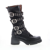Ellington Womens Black Leather Zipper Casual Dress Boots