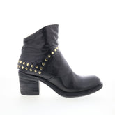 Jonas Womens Black Leather Zipper Ankle & Booties Boots