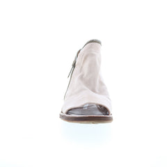 Ritchie Womens Gray Leather Zipper Mule Flats Shoes