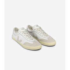 Women's Volley Leather Sneaker in White Natural