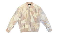 Leather Patch Oversize Bomber Jacket "Alabaster" AMOUJA1073 271