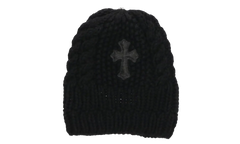 Leather Cross Patch Beanie "Black" CHRM0768
