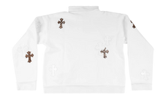 Cross Patch Quarter Zip Sweatshirt "White / Leopard" CHRM1079