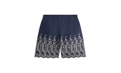 Floral Eyelet Lewis Short "Navy" KHM060594 5033