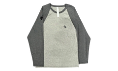 Henley Baseball 3 Cross Patch Long-Sleeve T-Shirt "Grey" CHRM1157