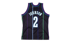 NBA Larry Johnson Reload Swingman Jersey "1992 Charlotte Hornets - Black" SMJYCP19277 CHOBLCK92LJO