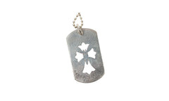 Dagger Dog Tag Pendant & Ball Chain "Silver" CHRM0664