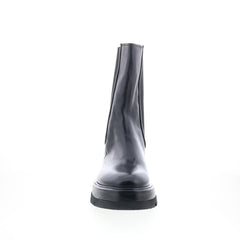 Vinny A90211-201 Womens Black Leather Slip On Chelsea Boots