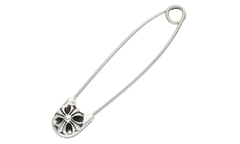 Large Safety Pin Necklace "Silver" CHRM0808