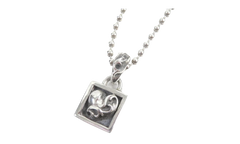 Autre Marque Heart Square Pendant & Necklace "Silver" CHRM0642