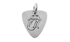stones lip tongue Guitar Pick Charm & Ball Chain "Silver" CHRM0735