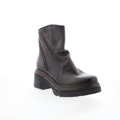 Edgar Womens Brown Leather Zipper Casual Dress Boots