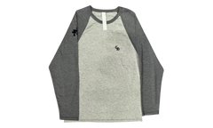 Henley Baseball 3 Cross Patch Longsleeve T-Shirt "Grey" CHRM1137