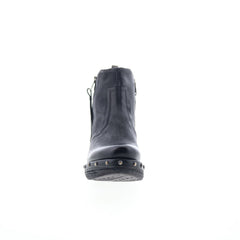 Peers Womens Black Leather Zipper Casual Dress Boots